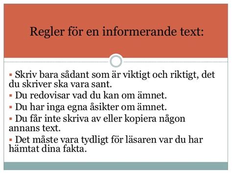 Informerande text mall